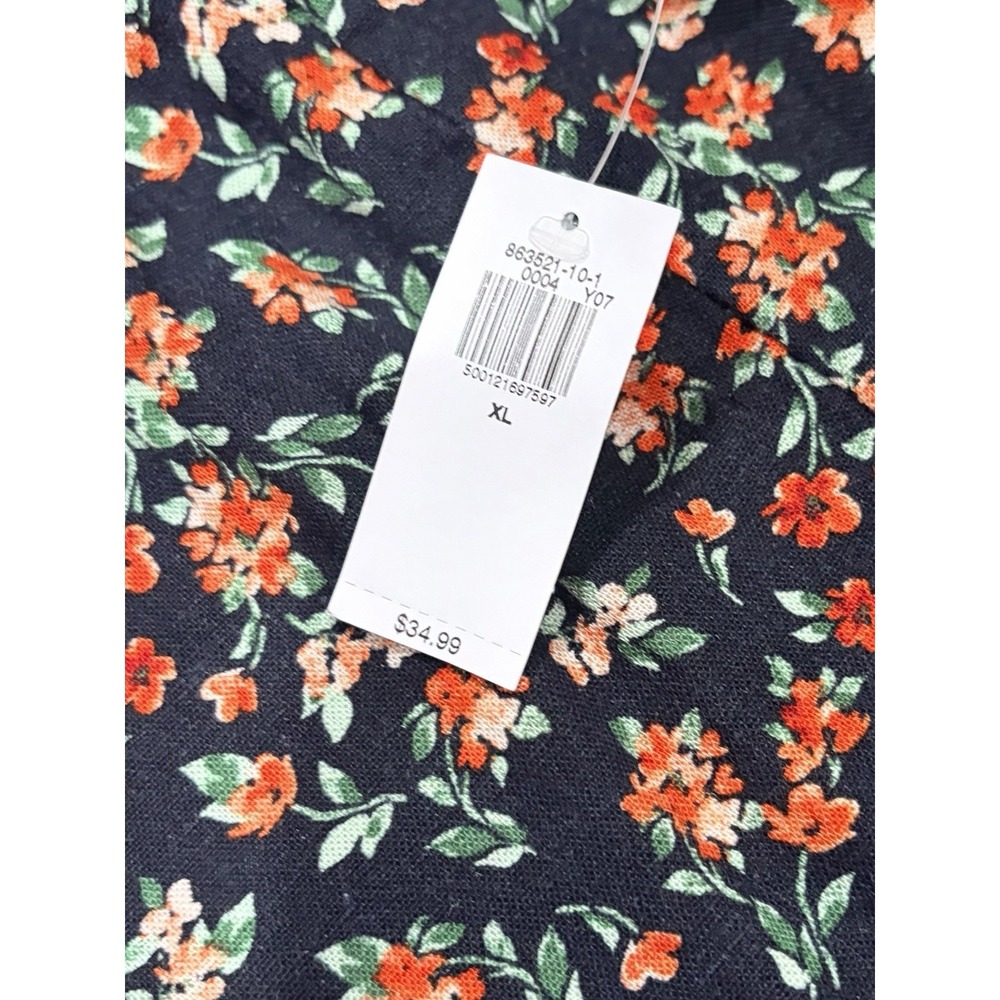 NWT Old Navy Black Floral Cami Sun Dress Smocked Back Cottagecore Summer XL - Picture 5 of 7